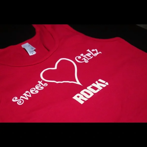 “Sweet Girls Rock !” women’s tank tops (Red/white) - Picture 2 of 3